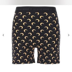 Marine Serre Black and Gold Crescent Moon Shorts